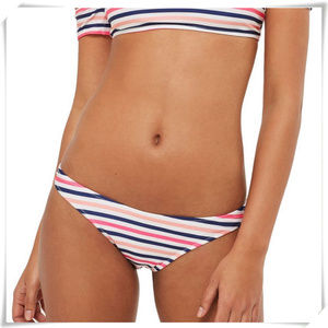 💲Sale 3/$15 - Topshop White Blue Pink Coral Stripe Bikini Bottom